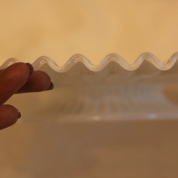 Fenton 12" Milk Glass Pedestal Cake Stand Server - Picture 2 of 4